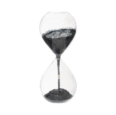 Black Glitter Hour Glass