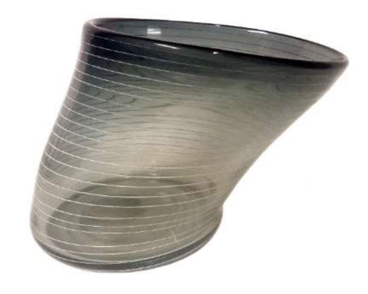 Smoked Glass Oversized Skew Vase