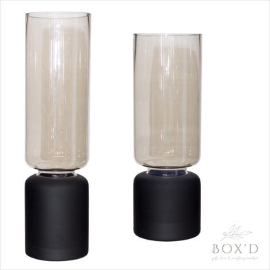 Matt black & champagne Tall Flower Vase